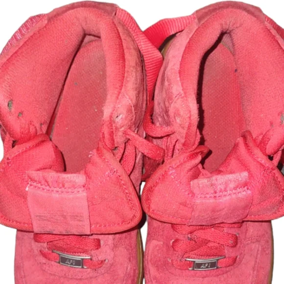NIKE AIR FORCE 1 Hi Suede University Red Sz 8 Retro Vintage collectable - Picture 9 of 9